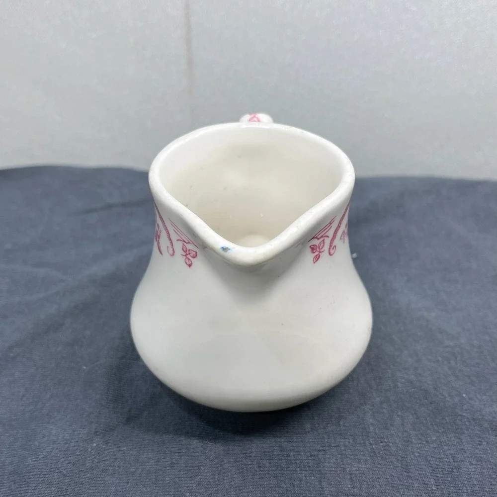 Homer Laughlin 50s Creamer Pink Floral Best China Vintage Restaurant Ware 3in